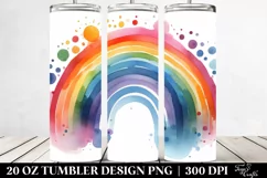 Colorful Simple Rainbow Clipart, High-Res 20 Oz Tumbler Product Image 2