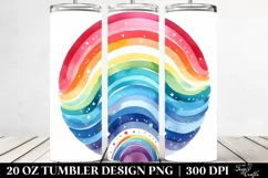 Colorful Simple Watercolor Rainbow | 20 Oz Tumbler Product Image 2