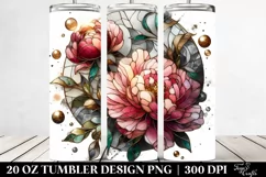 Stained Peonies -like Material | 20 Oz Tumbler Product Image 2