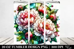 Stained Peonies -like Material | 20 Oz Tumbler Product Image 2