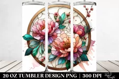 Stained Peonies -like Material | 20 Oz Tumbler Product Image 2