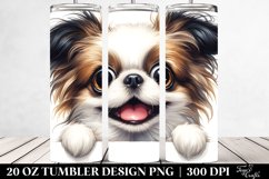 Cute Crazy Watercolor Japanese Chin | 20 Oz Tumbler Product Image 2