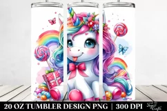 Funny Cute Unicorn Drawing | 20 oz Tumbler Product Image 2