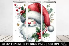 Whimsical Glittery Santa Hat, Transparent 20 Oz Tumbler Product Image 2