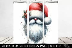 Whimsical Glittery Santa Hat, Transparent 20 Oz Tumbler Product Image 2