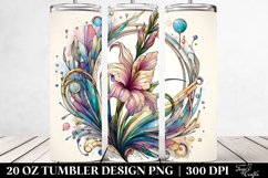 Abstract Pastel Wooden Small Stained Gladiolus | 20 oz Product Image 2