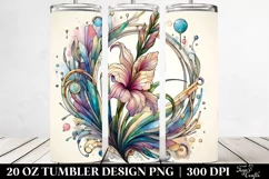Abstract Pastel Wooden Small Stained Gladiolus | 20 oz Product Image 2