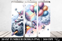 Watercolor Pastel of a Cute Baby Unicorn | 20 Oz Tumbler Product Image 2