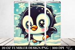 Retro Baby Penguin with Big Eyes, Transparent 20 Oz Tumbler Product Image 2