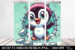 Retro Baby Penguin with Big Eyes, Transparent 20 Oz Tumbler Product Image 2