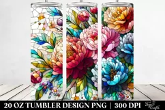 Colorful Stained Peonies | 20 oz Tumbler Product Image 2