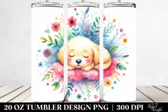 Colorful Whimsical Puppy Sleeping | 20 Oz Tumbler Product Image 2
