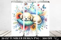 Colorful Whimsical Puppy Sleeping | 20 Oz Tumbler Product Image 2