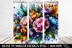 Colorful Stained Peonies | 20 oz Tumbler Product Image 2