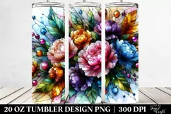 Colorful Stained Peonies | 20 oz Tumbler Product Image 2