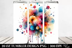 Colorful Watercolor Splash Drips | 20 Oz Tumbler Product Image 2
