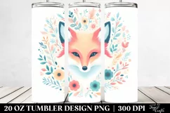 Colorful Pastel Fox Floral | 20 Oz Tumbler Product Image 2
