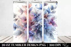 Abstract Lobelia Watercolor Splash 20 Oz Tumbler Product Image 2
