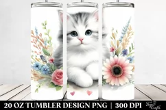 Whimsical Cute Cat Clipart, 20 Oz Tumbler Product Image 2