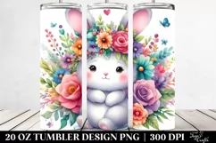 Cartoon Bunny Flower Crown Tumbler Product Image 2