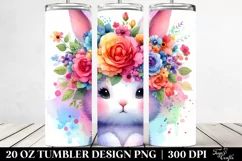 Cartoon Bunny Flower Crown | 20 oz Tumbler Product Image 2