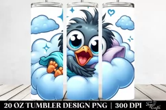 Colorful Baby Crow Napping Clipart, High-Res 20 Oz Tumbler Product Image 2