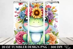 Cartoon Frog Flower Crown Tumbler Product Image 2