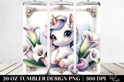 Baby Unicorn Calla Lily Frame|20 oz Tumbler Product Image 2