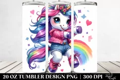 Jumping Cute Unicorn | 20 oz Tumbler Product Image 2