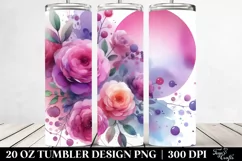 Colorful Magenta Watercolor Background | 20 Oz Tumbler Product Image 2