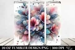 Abstract Rhododendron Watercolor Splash 20 Oz Tumbler Product Image 2