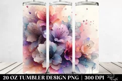 Abstract Rhododendron Watercolor Splash 20 Oz Tumbler Product Image 2