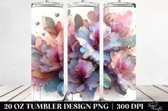 Abstract Rhododendron Watercolor Splash 20 Oz Tumbler Product Image 2