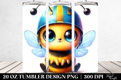 20 Oz Tumbler Sublimation | Smiling Baby Bee Helmet | Product Image 2