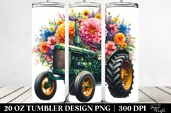 Vintage Floral Tractor | 20 Oz Tumbler Product Image 2