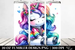 sitting Unicorn Drawing | 20 oz Tumbler Product Image 2
