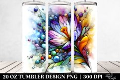 20 Oz Tumbler Sublimation | Colorful Crocus | Watercolor Product Image 2
