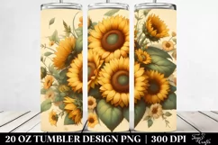 Vintage Postcard Style Sunflowers | 20 oz Tumbler Product Image 2