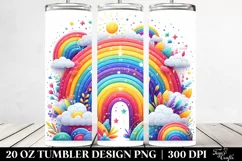 Colorful Whimsical Rainbow Clouds | 20 Oz Tumbler Product Image 2