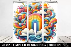 Colorful Whimsical Rainbow Clouds | 20 Oz Tumbler Product Image 2