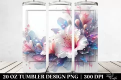 Abstract Azalea Watercolor Splash 20 Oz Tumbler Product Image 2