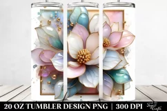 Abstract Magnolia Watercolor Splash 20 Oz Tumbler Product Image 2