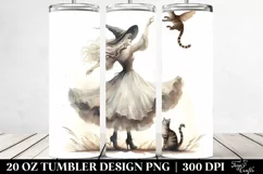 Vintage Dancing Witch Cat Flower Crown | 20 oz Tumbler Product Image 2