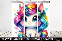 Funny Cute Unicorn Drawing | 20 oz Tumbler Product Image 2
