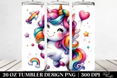 Funny Cute Unicorn Drawing | 20 oz Tumbler Product Image 2