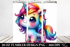 Funny Cute Unicorn Drawing | 20 oz Tumbler Product Image 2