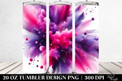 Colorful Magenta Watercolor Particles | 20 Oz Tumbler Product Image 2