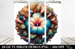 Abstract Wooden Morning Glory | 20 Oz Tumbler Product Image 2