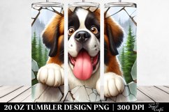 Cute Crazy Watercolor Saint Bernard | 20 Oz Tumbler Product Image 2
