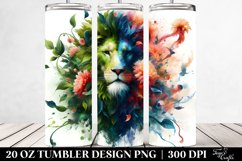 Abstract Vibrant Lion of Plant Leaves and Flowers. 20 oz Product Image 2